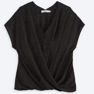 Lush Regina Twist Front Blouse, Black, XL